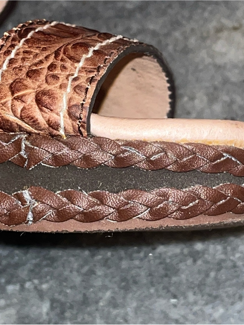 Tommy Bahama Cream and Brown Wedge Sandals - Picture 5 of 8
